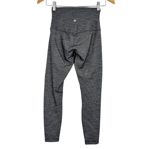 Lululemon Align Pant II 25" Mini Heathered Herringbone Black White Size 4 - Picture 7 of 9
